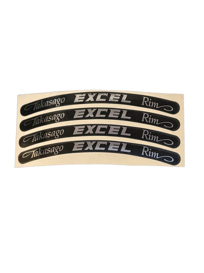 Excel Rim Stickers 4pc Laminated Vinyl | Dirt Bike Rim Decals | USA Made | Chrome & More