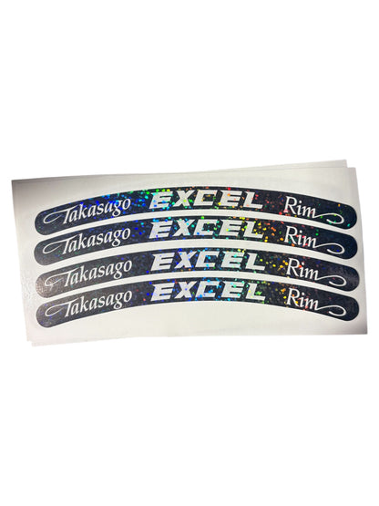 Excel Rim Stickers 4pc Laminated Vinyl | Dirt Bike Rim Decals | USA Made | Chrome & More