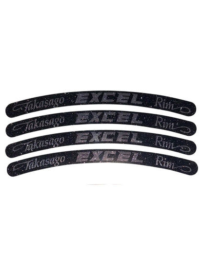 Excel Rim Stickers 4pc Laminated Vinyl | Dirt Bike Rim Decals | USA Made | Chrome & More
