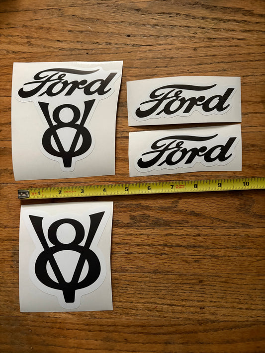 Ford 5 Inch V8 Decal Set for Car Accessories - High-Quality Vinyl Stickers for Ford Enthusiasts