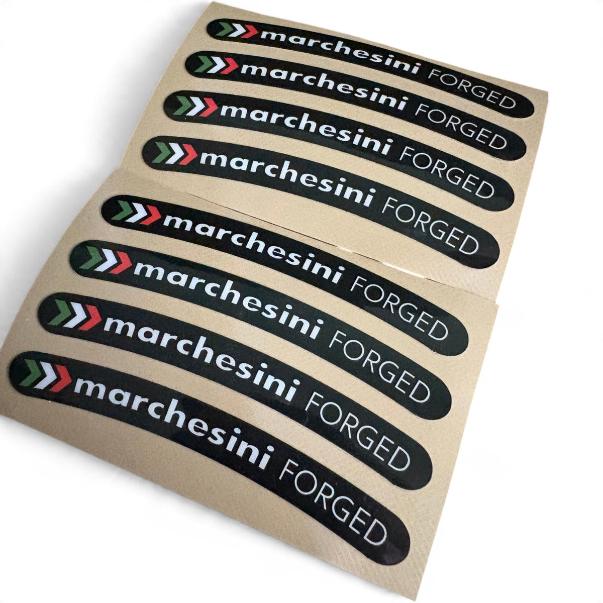 Marchesini Rim Stickers – 8pc Laminated Wheel Decals for 17" Sportbike Wheels