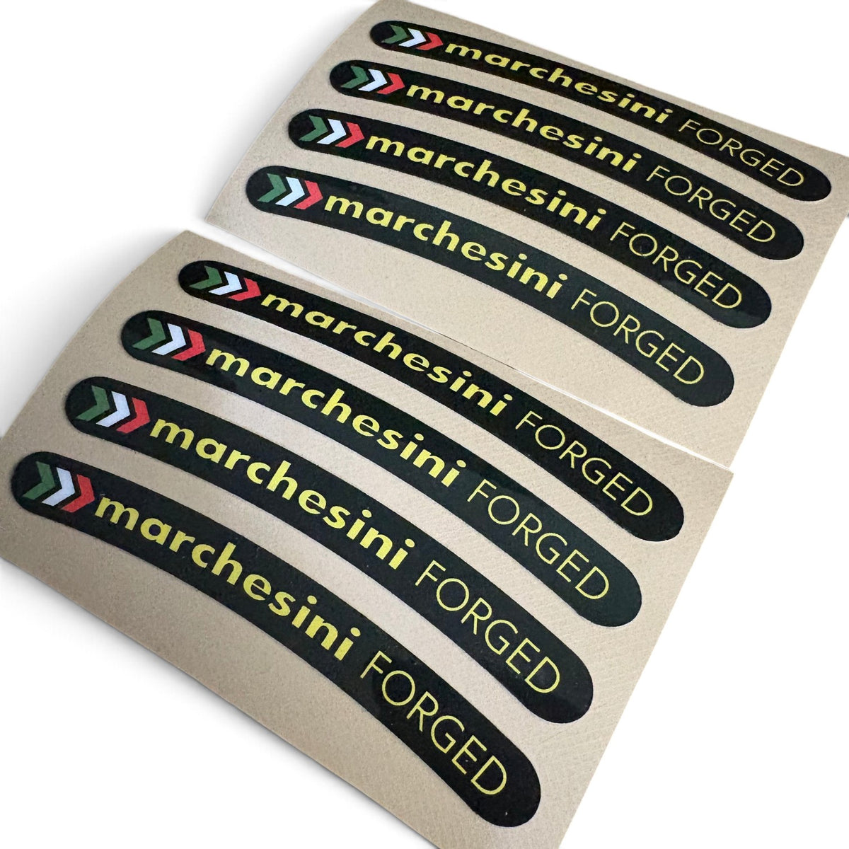 Marchesini Rim Stickers – 8pc Laminated Wheel Decals for 17" Sportbike Wheels